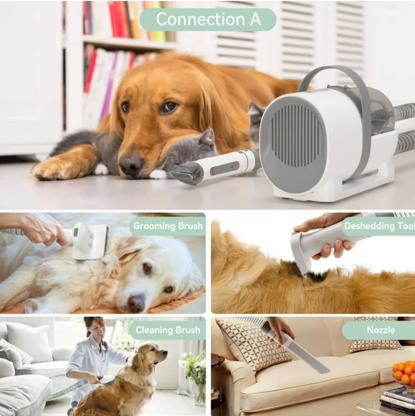 Ashford Pet Multifunctional Hair Grooming & Vacuum Cleaner for Dogs